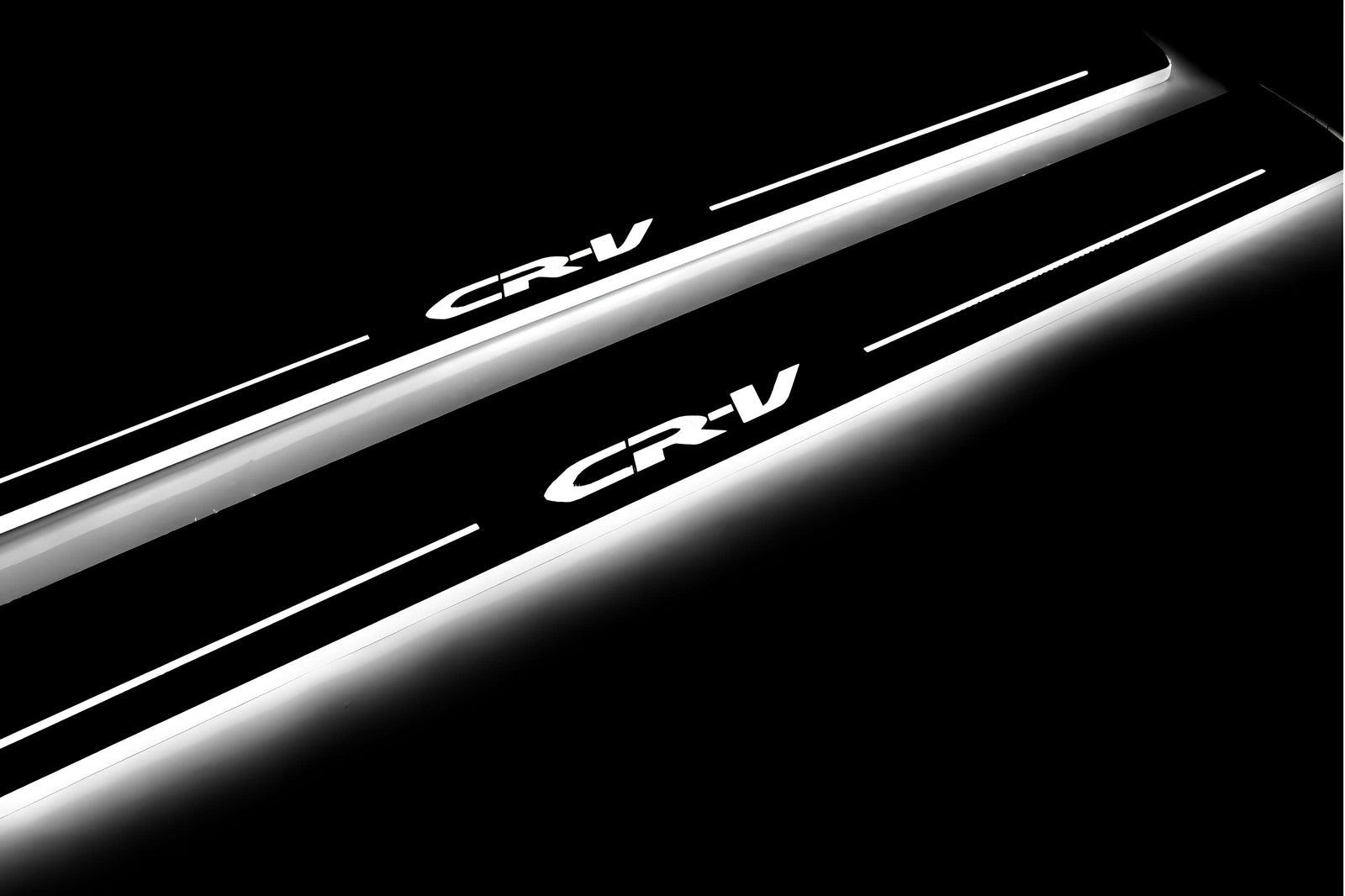 stainless steel LED door sill plates with Honda CR-V III 2007+ with CR-V logo