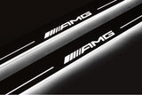 stainless steel LED door sill plates with Mercedes CLA-Class II W118 2019+ with AMG logo