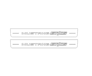 Illuminated LED Door Sill Tread Plates Ford Mustang VI 2015-2023 With Mustang GT/CS Logo Ford Led Door Sills opdesign