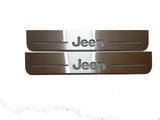 Jeep Gladiator JT 2019+ illuminated entry guards in stainless steel with Jeep Gladiator logo