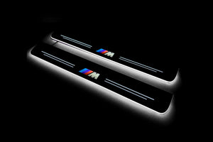 Illuminated LED Door Sill Tread Plates BMW 5 G60 2023+ With M Logo BMW Led Door Sills opdesign