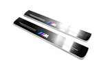 BMW X1 E48 2009+ LED door sill plates in stainless steel with M logo