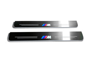 Illuminated LED Door Sill Tread Plates BMW 5 G60 2023+ With M Logo BMW Led Door Sills opdesign