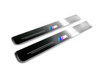 BMW X1 E48 2009+ stainless steel illuminated entry guards with M logo