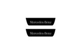 Mercedes A W177 2018+ stainless steel illuminated door sill protectors with Mercedes-Benz logo