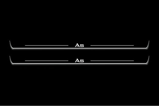 Audi A5 II F5 2016+ Stainless Steel LED Door Sills – A5 Logo