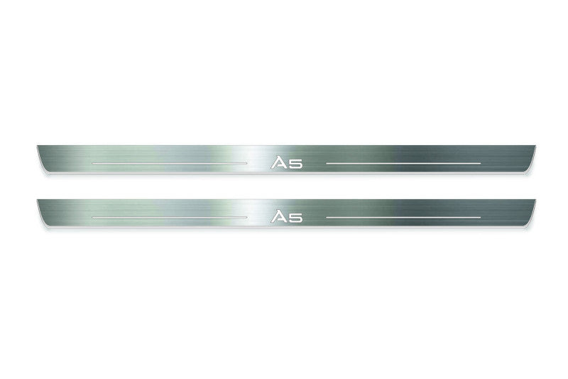 Audi A5 I 2007+ LED door sill plates in stainless steel with A5 logo