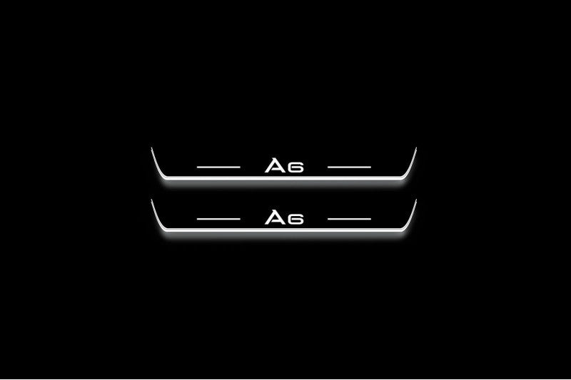 Audi A6 C8 2018+ Stainless Steel LED Door Sills – A6 Logo
