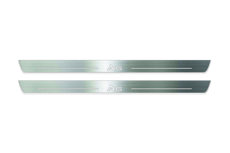 Audi A6 C8 2018+ Stainless Steel LED Door Sills – A6 Logo