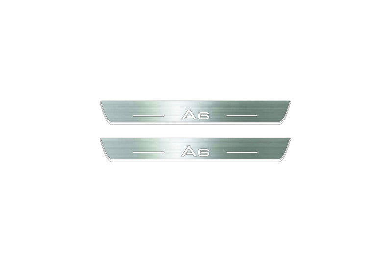 Audi A6 C8 2018+ Stainless Steel LED Door Sills – A6 Logo