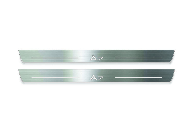 stainless steel LED door sill plates with Audi A7 C7 2010+ with A7 logo