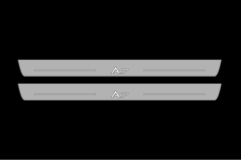 Audi A7 C8 2018+ stainless steel LED door sill plates with A7 logo