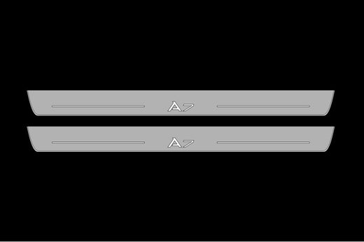 Audi A7 Sportback 4K8 2018–2025 — Stainless Steel LED Door Sills — A7 Logo