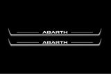 Fiat 500 2007+ door sill plates in stainless steel with Abarth logo