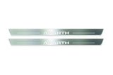 LED door sill plates stainless steel Fiat 500 2007+ with Abarth logo