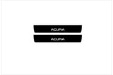 Acura MDX II 2006+ entry guards in stainless steel with Acura logo