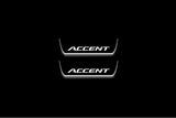 LED door sill plates Hyundai Accent 2011+ stainless steel with Accent logo