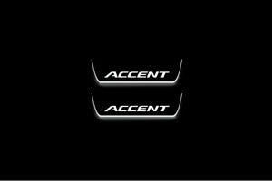 Hyundai Accent 2017+ LED Door Sills Illuminated Scuff Accent Logo Stainless Steel Entry Guards Door Sills Decoin