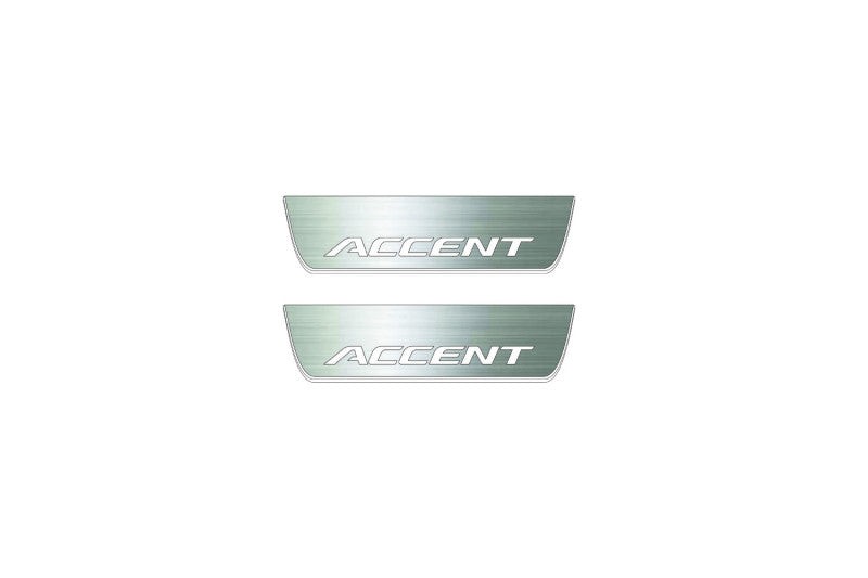 Hyundai Accent 2011+ LED door sill plates with Accent logo