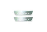 LED door sill plates Hyundai Accent 2017+ stainless steel with Accent logo