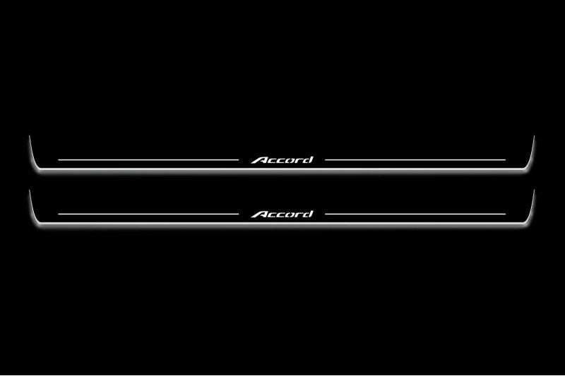 Honda Accord IX Coupe 2013+ LED door sill plates with Accord logo