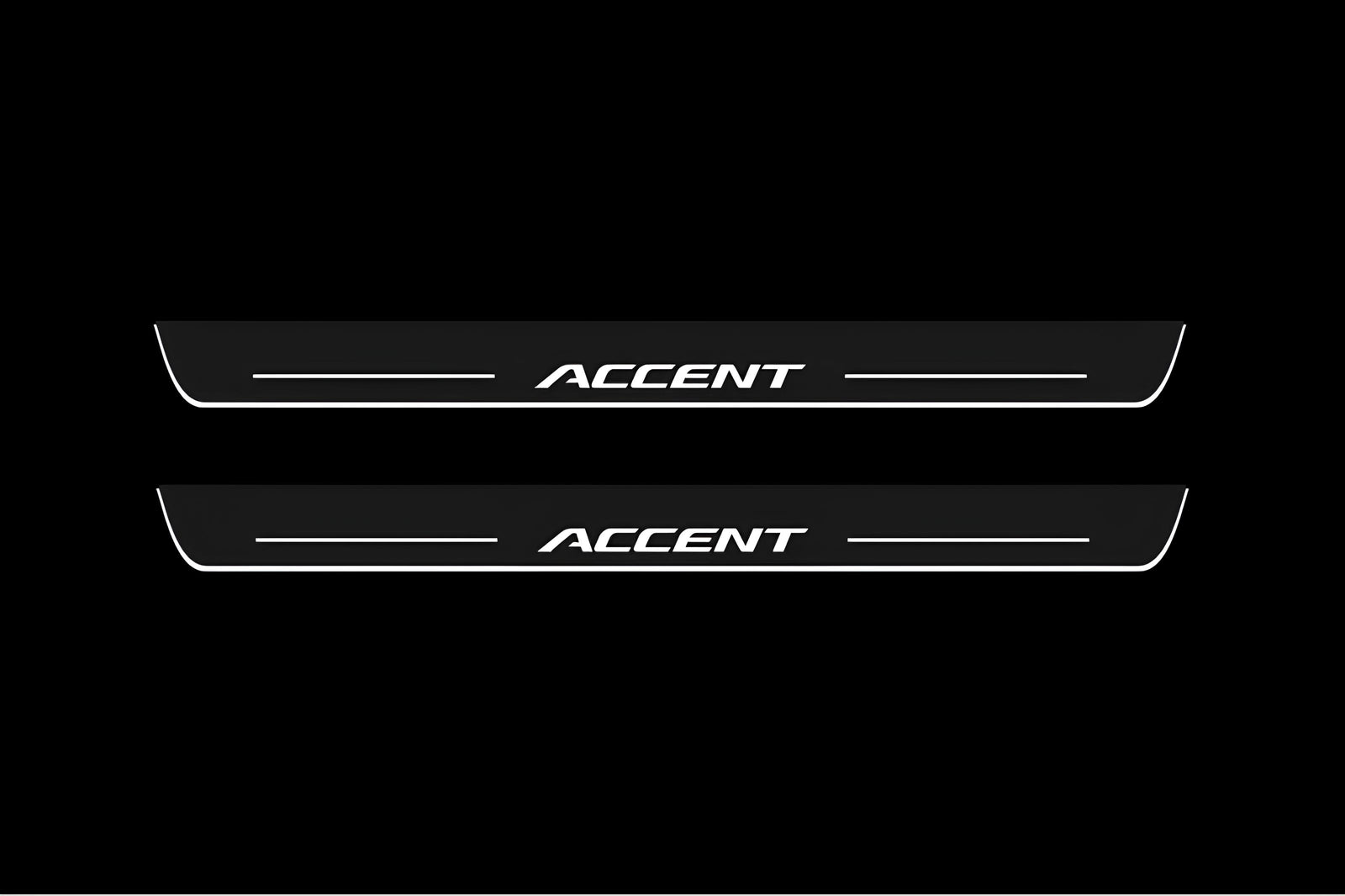 stainless steel LED door sill plates with Hyundai Accent 2017+ with Accent logo