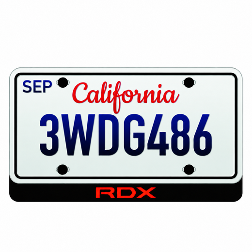 Acura RDX LED License Plate Badge — RDX or Custom Text