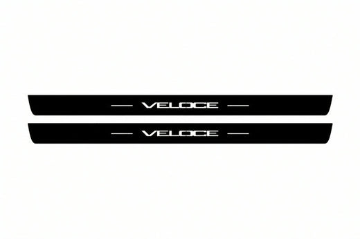 Alfa Romeo Giulia 2016–2026 — Matte PRO LED Door Sills — Veloce Logo
