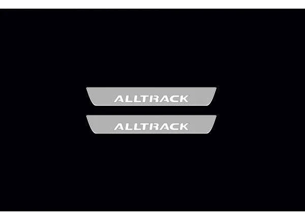 Volkswagen Passat B7 2010+ door sill plates in stainless steel with Alltrack logo