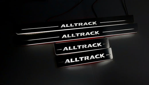 Volkswagen Passat Variant 3G5 2014–2023 — Stainless Steel LED Door Sills — Alltrack Logo