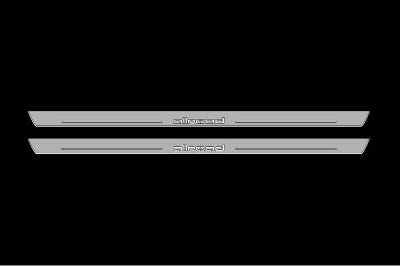 Audi A6 C6 2004+ door sill plates in stainless steel with Allroad logo
