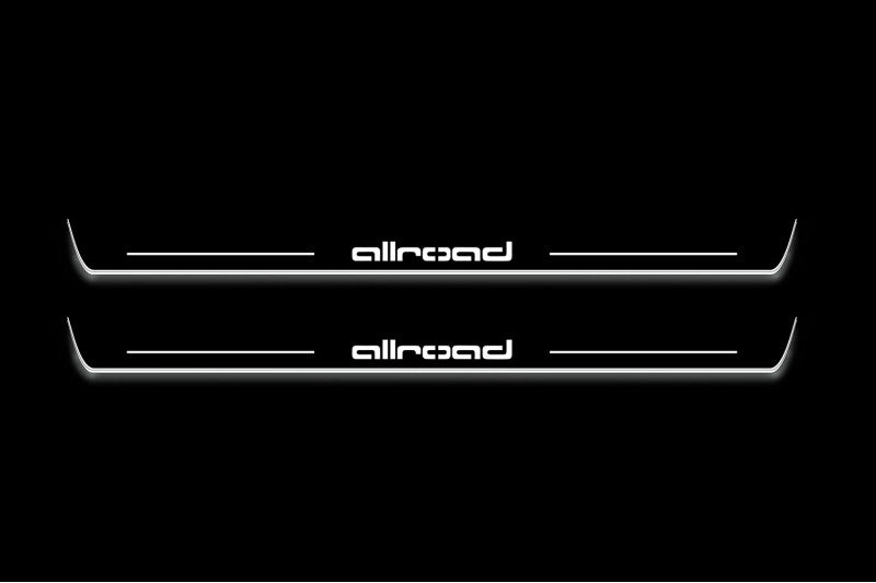 Audi A6 C7 2011+ LED door sill plates stainless steel with Allroad logo