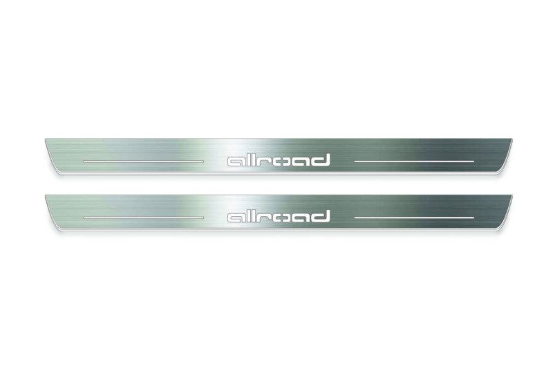 Audi A6 C7 2011+ LED door sill plates in stainless steel with Allroad logo