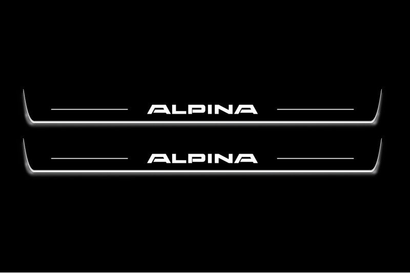 LED door sill plates for BMW 8 I G15 1989+ with Alpina logo