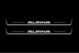 LED door sill plates for BMW 5 E34 1987+ stainless steel with Alpina logo