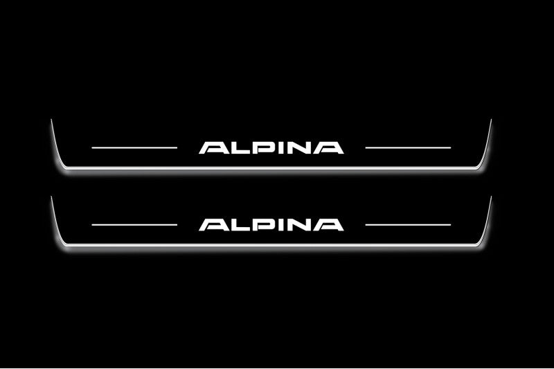 stainless steel LED door sill plates for BMW 7 G11/G12 2015+ with Alpina logo