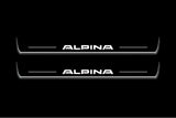 BMW 5 F10 2009+ stainless steel illuminated entry guards with Alpina logo
