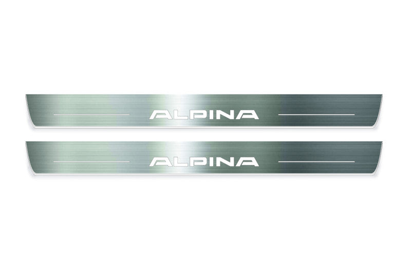 BMW 8 I G15 1989+ stainless steel illuminated entry guards with Alpina logo