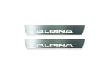 LED door sill plates for BMW 5 E34 1987+ with Alpina logo