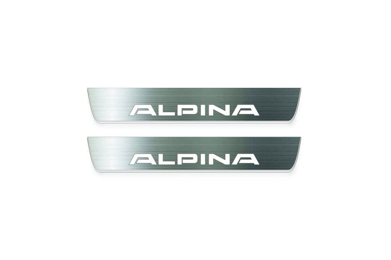 LED door sill plates for BMW 5 E34 1987+ with Alpina logo