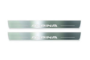 BMW 5 F10 2009-2017 LED Door Sills Illuminated Scuff Alpina Logo Stainless Steel Entry Guards Door Sills Decoin
