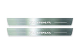 LED door sill plates BMW 7 G11/G12 2015+ stainless steel with Alpina logo