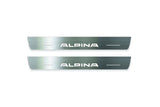 BMW 5 F30 2012+ stainless steel illuminated entry guards with Alpina logo