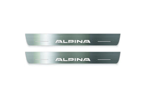 BMW 3 F30 2012-2018 LED Door Sills Illuminated Scuff Alpina Logo Stainless Steel Entry Guards