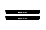illuminated door sill protectors Mercedes GL X164 2006+ in stainless steel with AMG logo