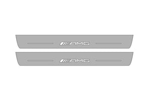 Illuminated LED Door Sill Tread Plates Mercedes G-Class W464 2018+ With AMG Logo Mercedes Led Door Sills opdesign