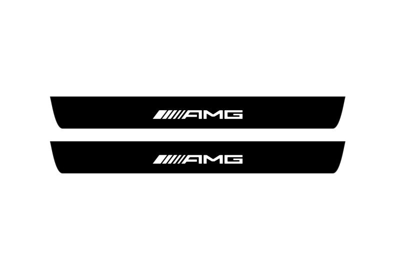 Mercedes GLE II W167 2019+ Illuminated Matte Sill Plates with logo AMG Mercedes Led Door Sills PRO opdesign