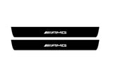stainless steel illuminated door sill protectors with Mercedes G-Class W464 2018+ with AMG logo