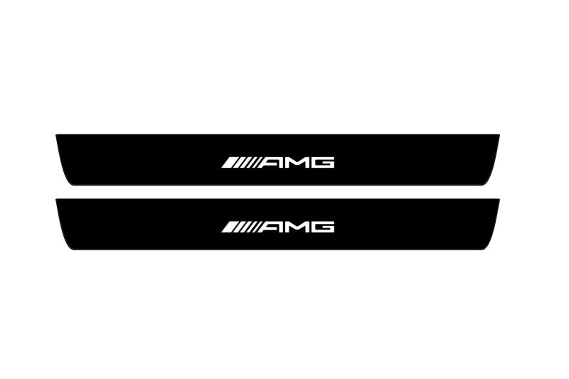 stainless steel illuminated door sill protectors with Mercedes G-Class W464 2018+ with AMG logo