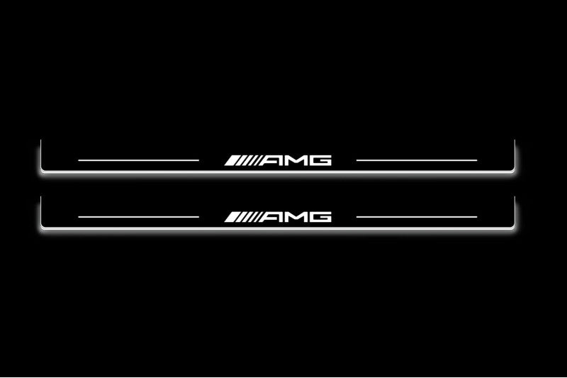 Mercedes E W210 Stainless Steel LED Door Sills – AMG Logo